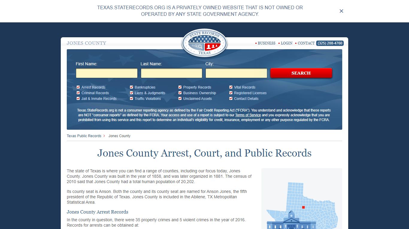 Jones County Arrest, Court, and Public Records