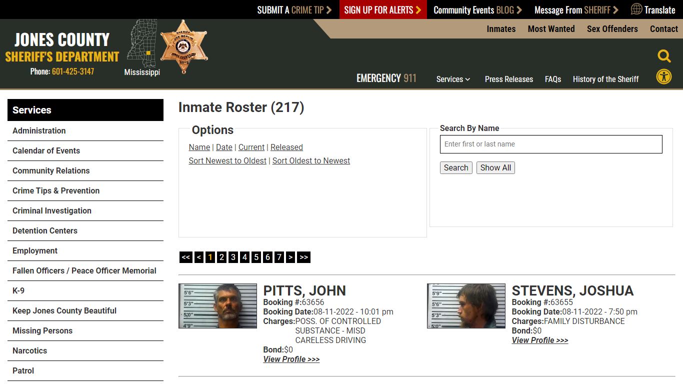 Inmate Roster - Jones County Sheriff MS